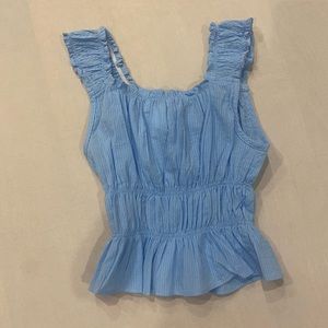 Girls size medium blue ruffle tank top